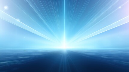 Blue glowing lines streak through a dark tunnel, creating a dynamic light trail backdrop