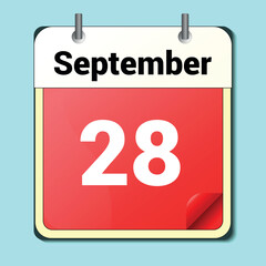 day on the calendar, vector image format, September 28