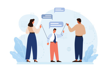 Manipulation. Psychological control method. Domination exploitation