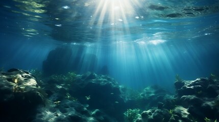 Fototapeta na wymiar copy space background Underwater Wonders concept 