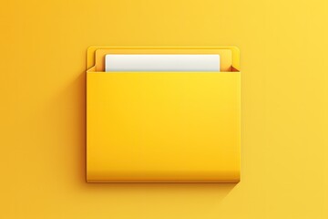 File folder illustration, yellow background. Generative AI