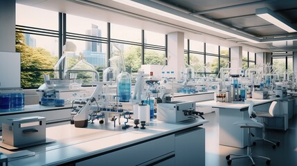 Modern interior of science laboratory