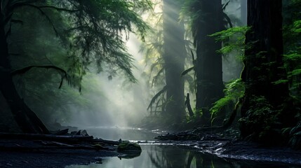 Mystic Fog Over Ancient Redwoods
