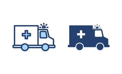 Ambulance icon vector. ambulance truck sign and symbol. ambulance car