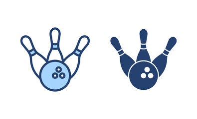 Bowling icon vector. bowling ball and pin sign and symbol.