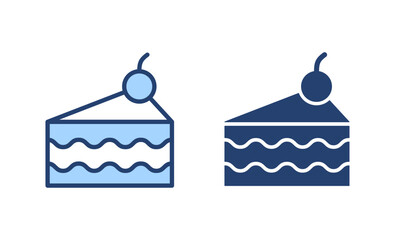 Cake icon vector. Cake sign and symbol. Birthday cake icon
