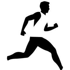 Silhouette of a running man or jogger or sprinter