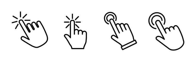 hand click icon vector. clicking finger icon. pointer icon
