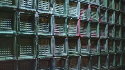  Eastern Europe Socialism Realism Architecture Era Residential Building Staircase Wall made with Thick Glass Brick