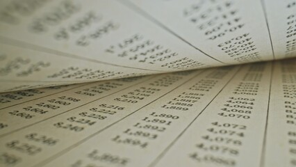 Mathematical Tables Book with Lists of Numbers Showing Results of Calculation of Complex Functions...