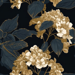 Golden Luxe Gilded Flowers Seamless Tiling Patterns
