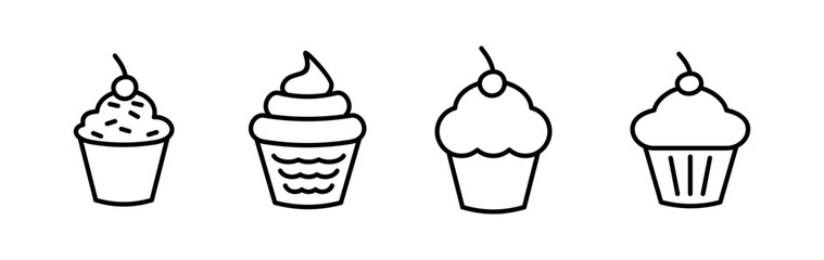 Cup cake icon vector. cake icon. bakery. muffin