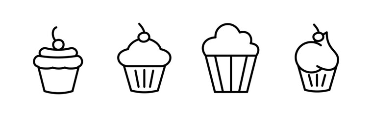 Cup cake icon vector. cake icon. bakery. muffin