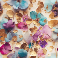 Lavender Pressed Flowers Seamless Tiling Patterns