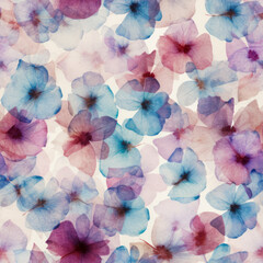Lavender Pressed Flowers Seamless Tiling Patterns