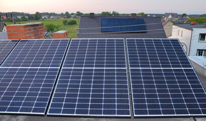solar panels on a roof