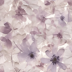 Purple Pressed Flowers Seamless Tiling