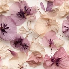 Pink Pressed Flowers Seamless Tiling
