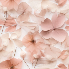 Pink Pressed Flowers Seamless Tiling
