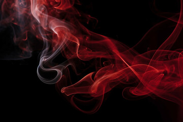 Red smoke on a black abstract background 