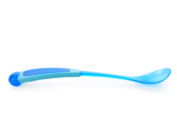 Colorful spoon for baby isolated on white background