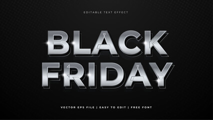 Black and grey black friday modern typography premium editable text effect