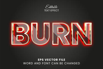 Burn neon glow 3d editable text effect