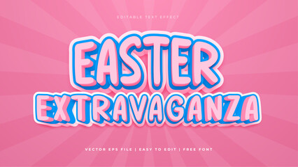 Pink and blue easter extravaganza modern typography premium editable text effect