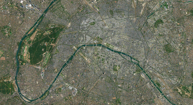 Paris City Full Satellite Image HD