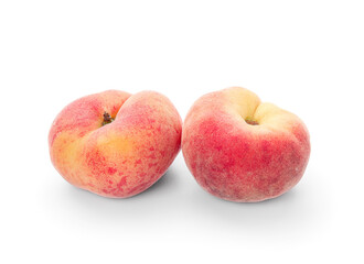 Sweet fig peaches on white background
