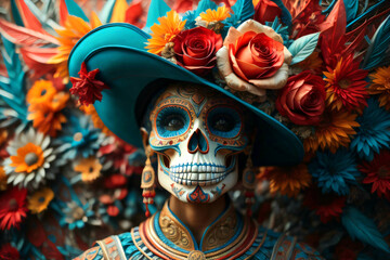 Beautiful portrait of a Catrina of Day of the dead (Día d elos muertos en México) cultura mexicana