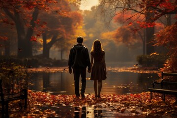 Fototapeta premium Date Night Ideas: Love Ignite Passion and Romance with Heartfelt Affection and Amorous Sentiment - Discover the Best Ways to Nurture Relationship Connection in Man and Woman Intimate Partnerships Life