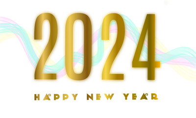 happy new year greeting cards isolated on white