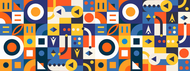 vector colorful mosaic horizontal template