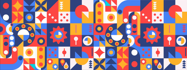 Fototapeta na wymiar vector colorful geometric shapes mosaic background