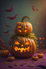 Halloween pumpkins, background image for cellphone, mobile phone, android, ios, instagram stories	