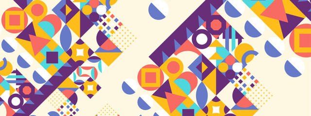 vector flat colorful geometric shapes background