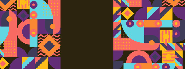 vector flat colorful geometric shapes background