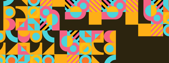 Obraz premium vector flat colorful geometric shapes background