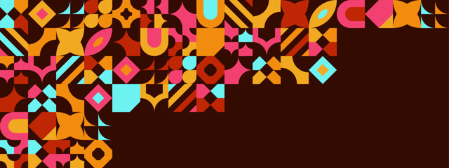 Colorful modern geometric banner with shapes
