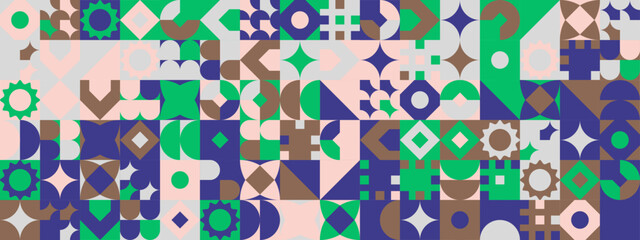 Fototapeta na wymiar Colorful modern geometric banner with shapes