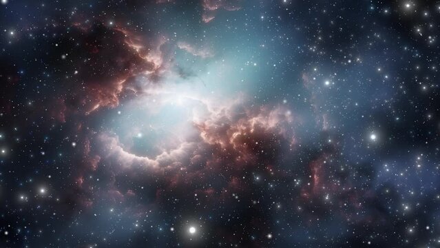 Space landscapes through galaxies and space dust.