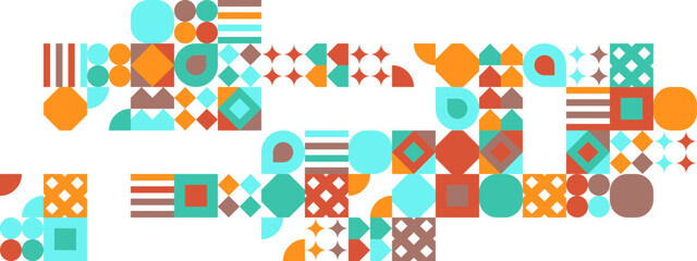 Colorful modern geometric banner with shapes