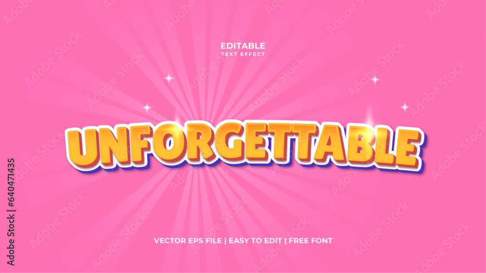 Poster Modern unforgettable editable text effect in background. Suitable for tourism promotional banner, brochure template etc.. Typography logo