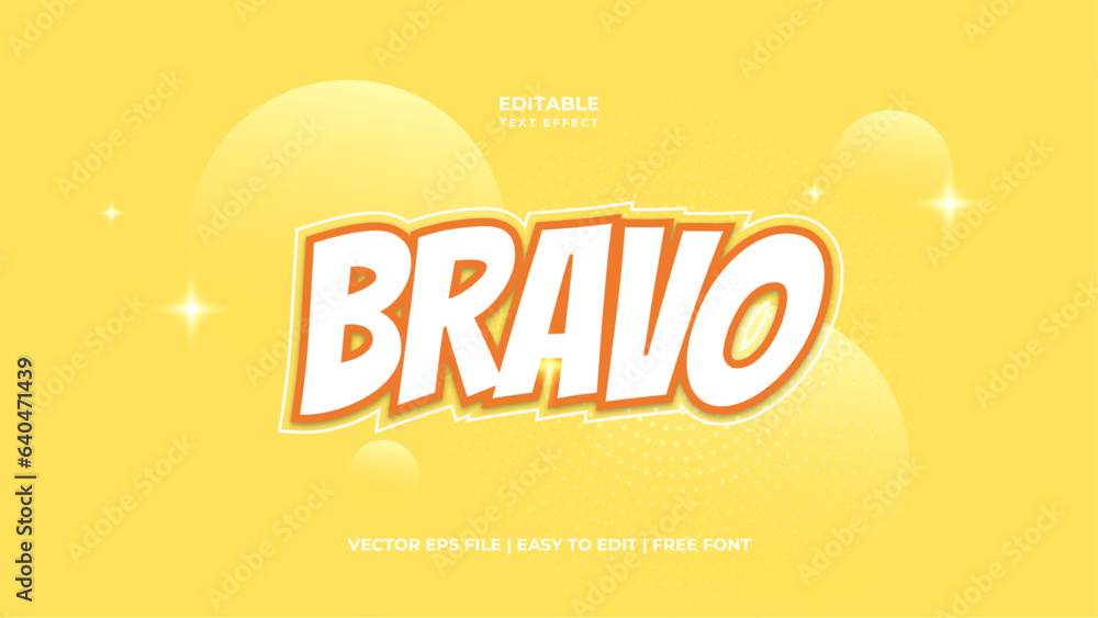 Poster bravo typography minimalism editable text effect