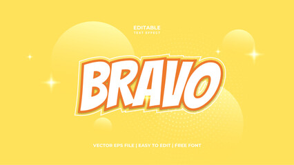 Naklejka premium Bravo typography minimalism editable text effect