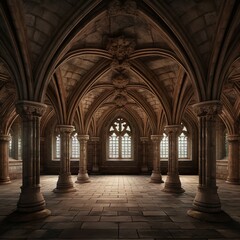 Fototapeta na wymiar Medieval interior architecture 