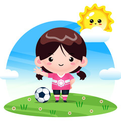 Happy Girl With A Soccer Ball