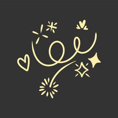 sparkle star, winkling stars. Shine icon, Clean star icon. isolated on black background. vector illustration