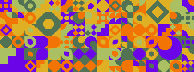 Colorful modern geometric banner with shapes